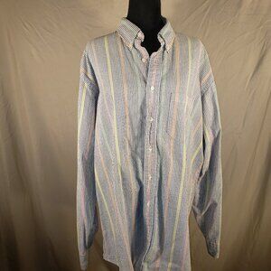 L.L. Bean Tall XL Multicolor Striped Button Down Shirt